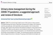.Urinary stone management during the COVID-19 pandemic: a suggested approach and review of literature